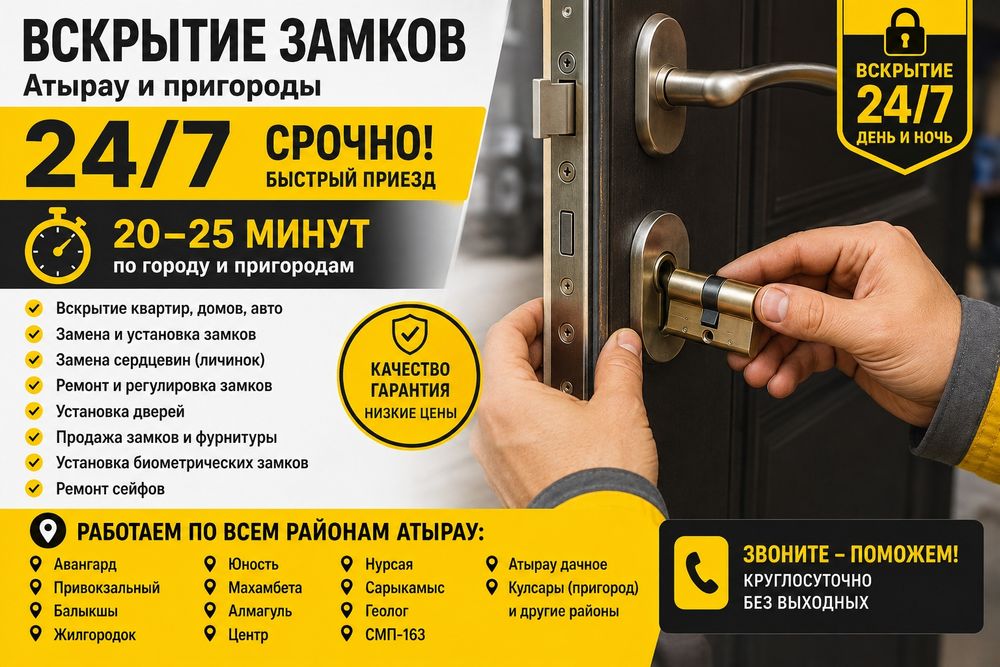 Мастер по замкам Атырау | Открытие и замена

Открытие и ремонт замков