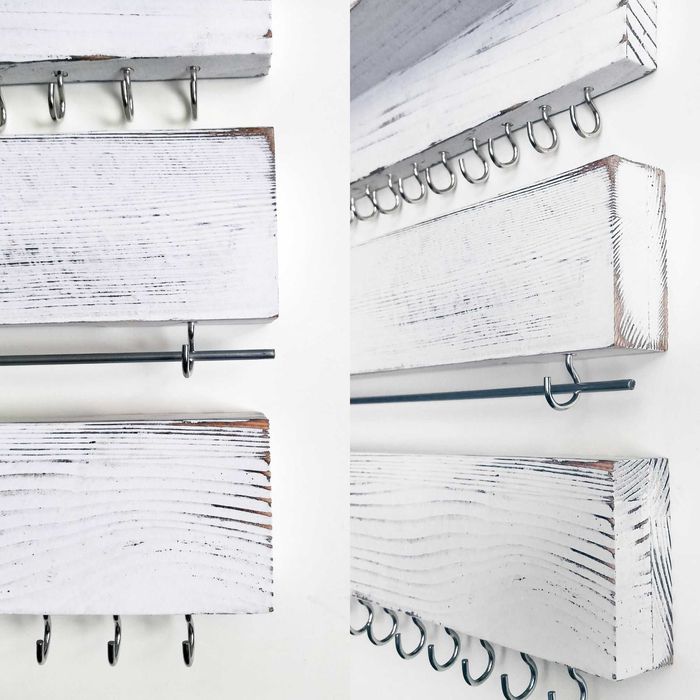 Органайзер бижута медали за стена дървен с кукички поставка закачалка