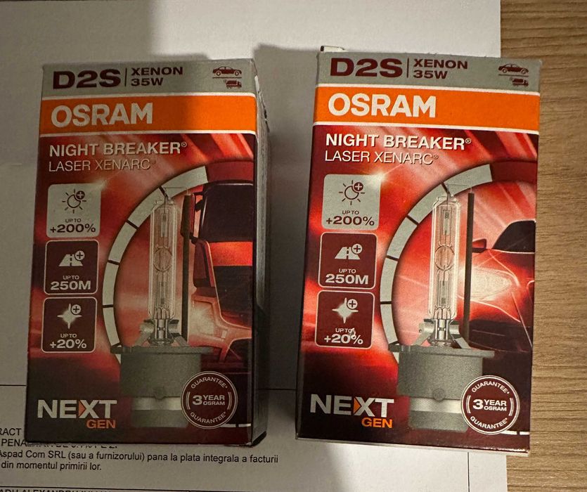 Set 2 becuri Xenon Osram D2S 35W / Night Breaker Laser Xenarc Next Gen +200%