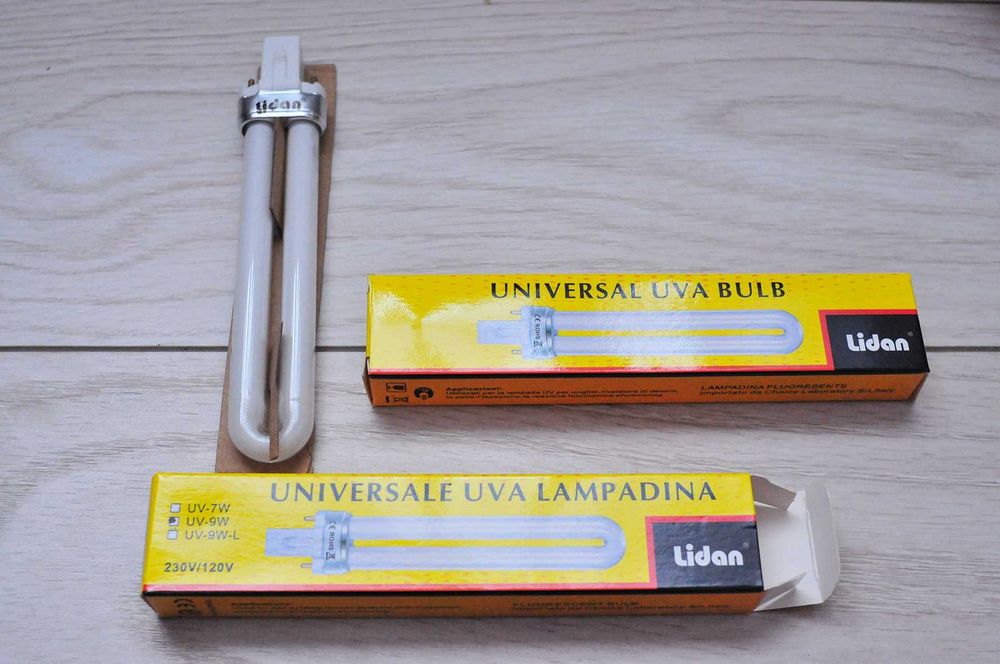 Becuri neon, 9W, Lidan, pentru lampa UV. Doua bucati