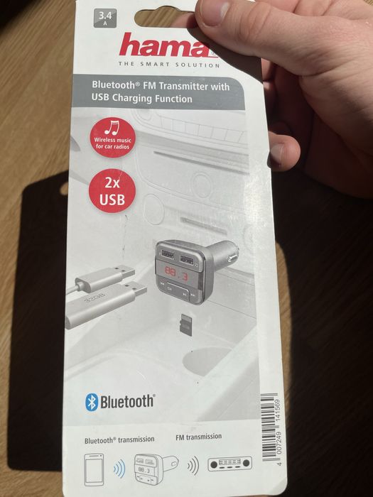 Modulator FM HAMA 14156, Bluetooth, MicroSD, USB, gri