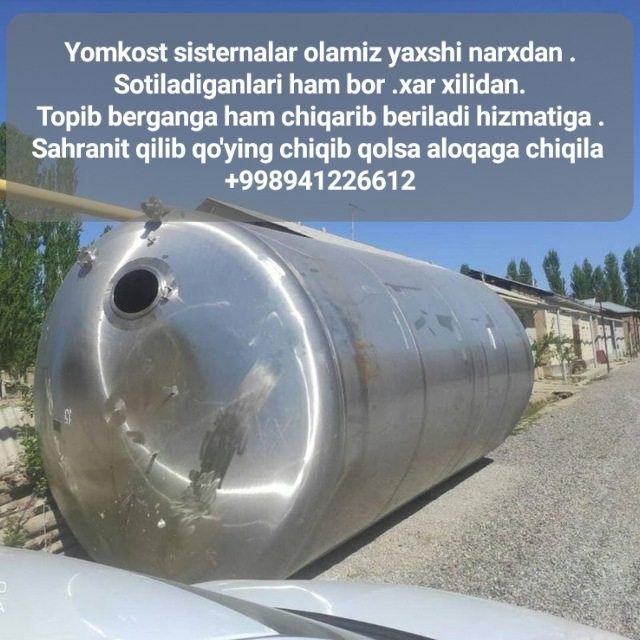 20 / 50 kubali nerjaveka yomkost sisternalar bor