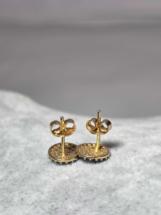 Cercei Aur 14K cu Zirconii Negre | Eleganță Modernă și Strălucire Rafinată