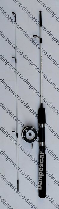 Set 4 lansete HAKUYO 1,20M fibra plina cu 4 mulinete pescuit la copca