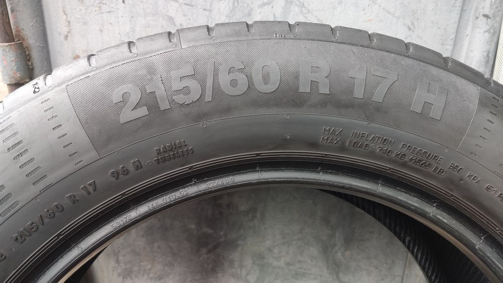 4бр. летни гуми 215/60/17  Continental 
6.8mm
dot22
