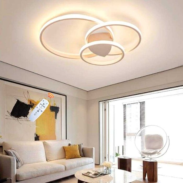 LED лед полилей с дистанционно 3 кръга бяла и кафява 218, 219