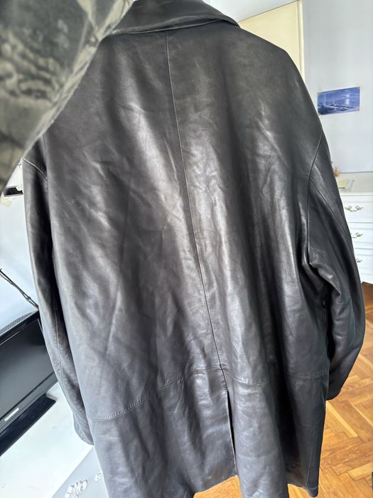 Дълго кожено яке от истинска кожа