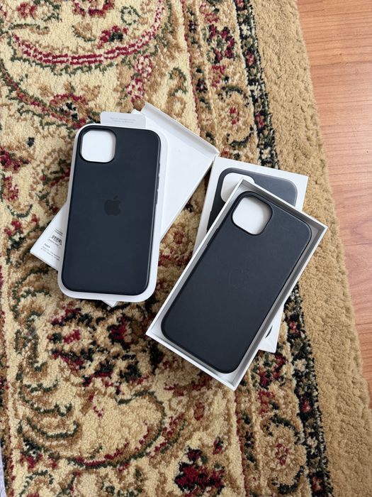 Оригинальный силиконовый и кожаный чехол от Apple на iPhone 13