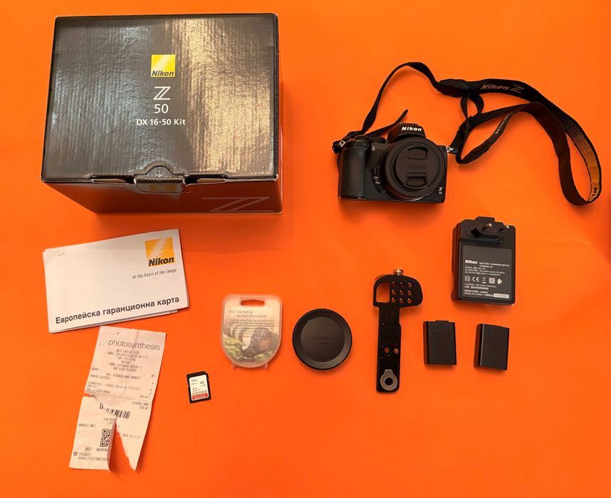 Nikon Z50 + обектив NIKKOR Z DX 16-50mm | Зарядно | 2 батерии