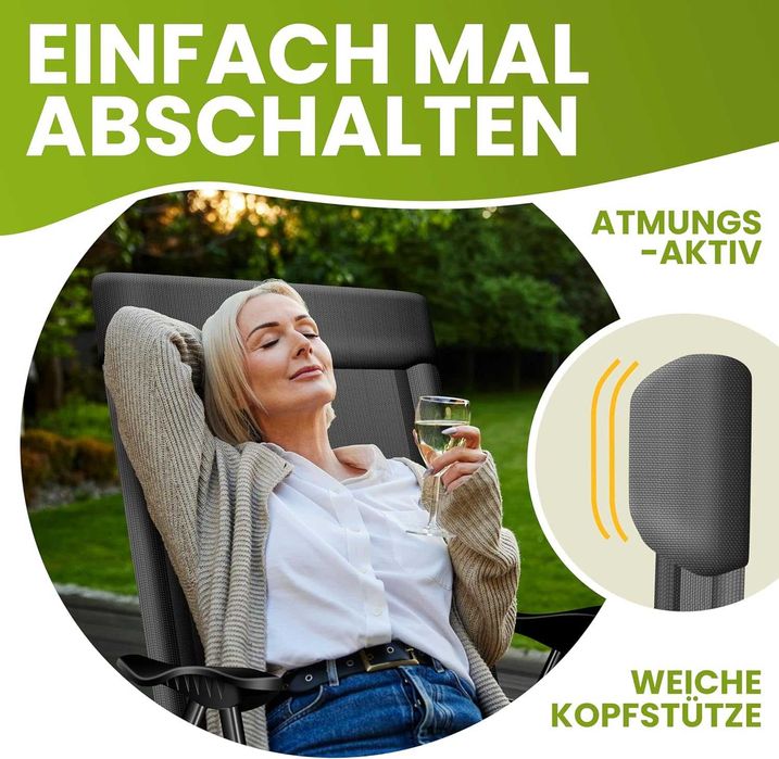 KESSER Комплект от 2 градински стола, алуминиеви, регулируеми 7 посоки