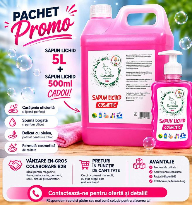 Pachet Promo Sapun Lichid 5L + 500ml Cadou