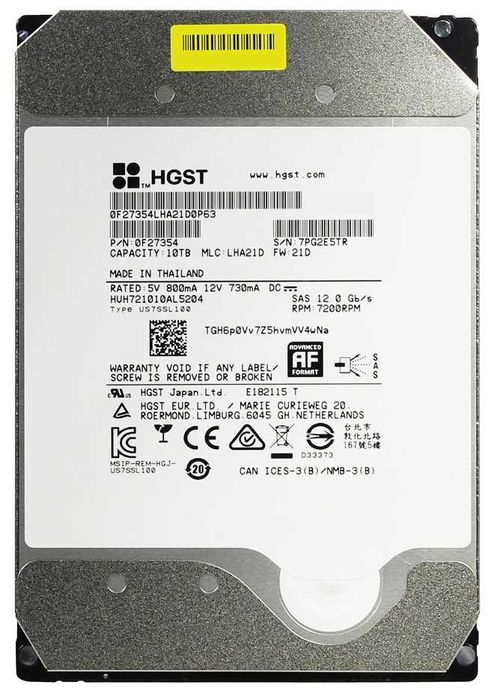 Чисто нов WD Ultrastar HC510 10TB SAS сървърен HDD - 36 месеца гаранция