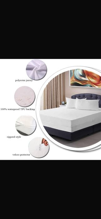 Husa  completă cu 6 fete impermeabila cu fermoar - antiacarieni