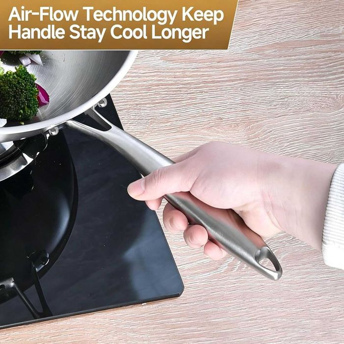 Wok LOLYKITCH de 34 cm din oțel inoxidabil