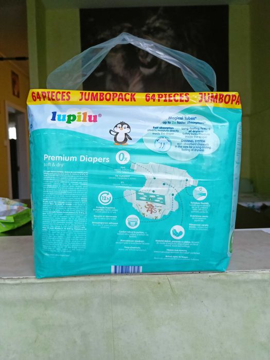 Памперси 6-ца XL 64 в пакета/180 евро/по 9 Евро на пакет.