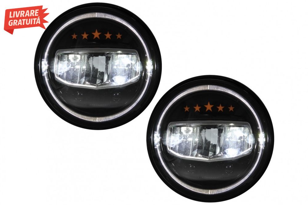 Faruri Full LED CREE Dublu Proiector Jeep Wrangler JK TJ LJ JL (1997-2
