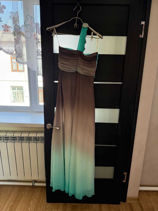 Вечернее платье в пол, нежный градиент, нарядное