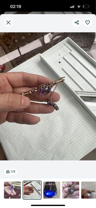 Медальон . Кулон . Рубин . Бриланты .  56 проба