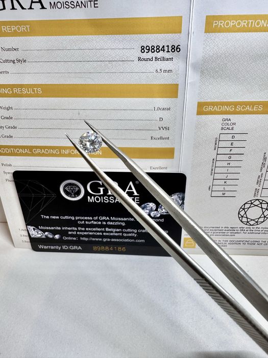 Диамант 1 карата, мойсанит, за бижу и подарък