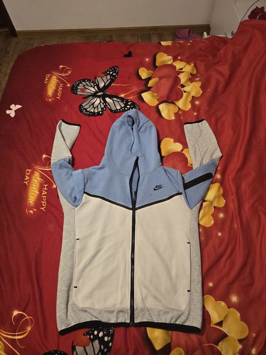 Hanorac tech fleece baby blue