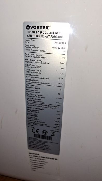 Aer condiționat portabil Vortex 9000 BTU