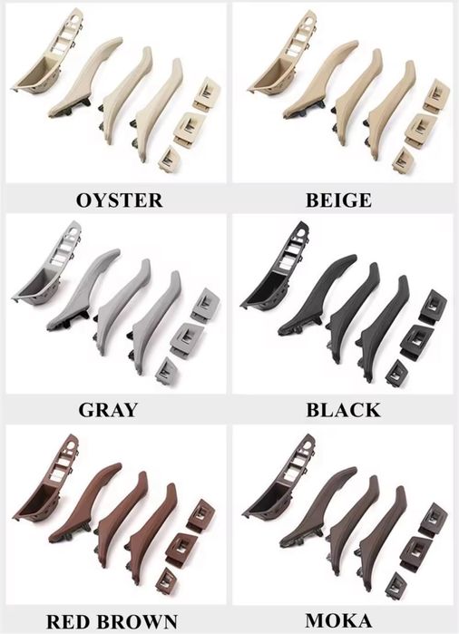 Set manere complete piele crem bej oyster negru Bmw seria 5 f10 f11