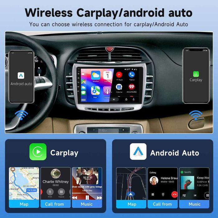 Мултимедия за Lancia Delta, Android, Навигация, Waze, Android Auto, Carplay, Андроид, двоен дин, 2009-2019 година