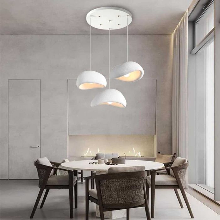 Висяща лампа Wabi Sabi E27, модерна, бяла, неправилен дизайн, полилей