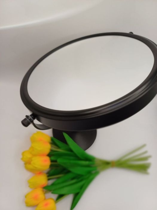 Двустороннее овальное зеркало (Чёрное подставке)