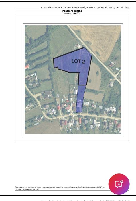 Teren intravilan de 11.000 mp, direct proprietar, zona Niculesti -Peris,IF , lângă National Golf and Country Club, ideal pentru dezvoltări imobiliare!