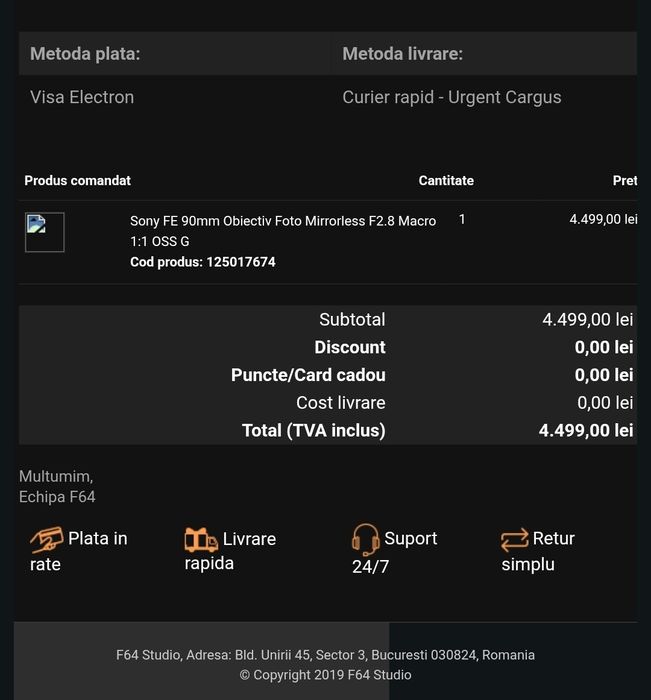 Obiectiv  Sony FE 90mm Obiectiv  F2.8 Macro 1