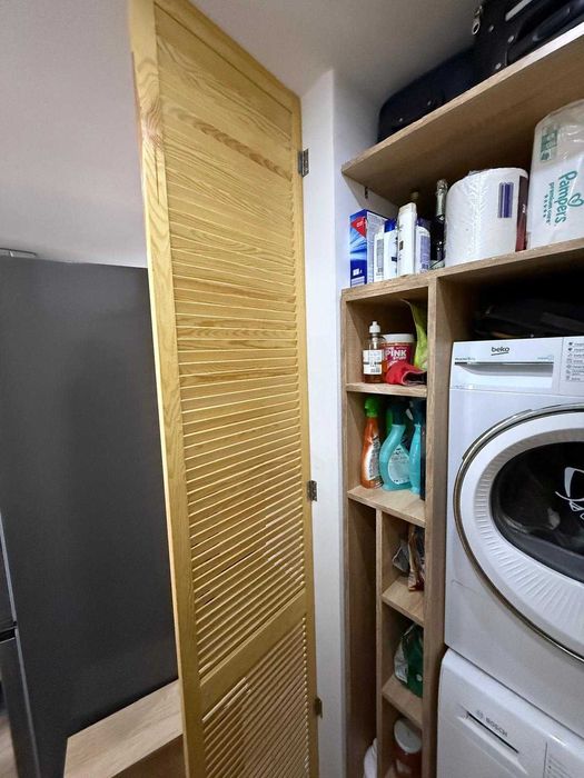 Set 2 Uși lamelare din Pin pentru dressing – 242.2 x 49.4 cm (Lăcuite)