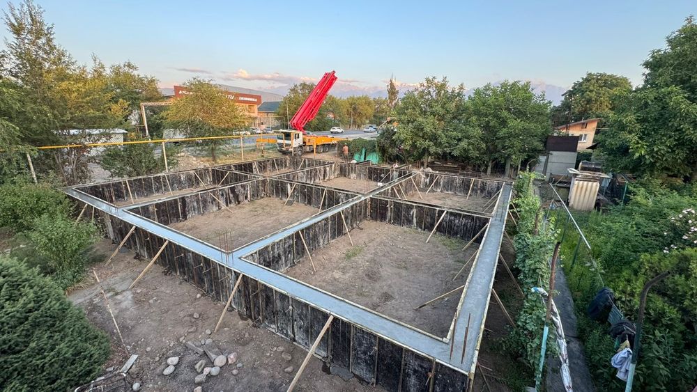 Заливка фундамент