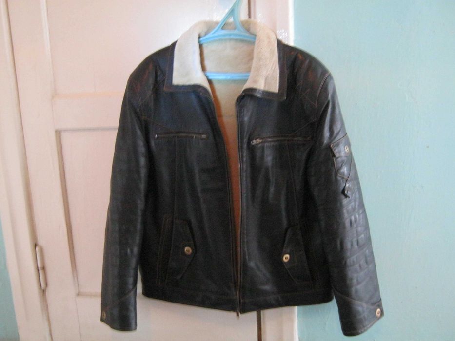 куртка кожаная теплая