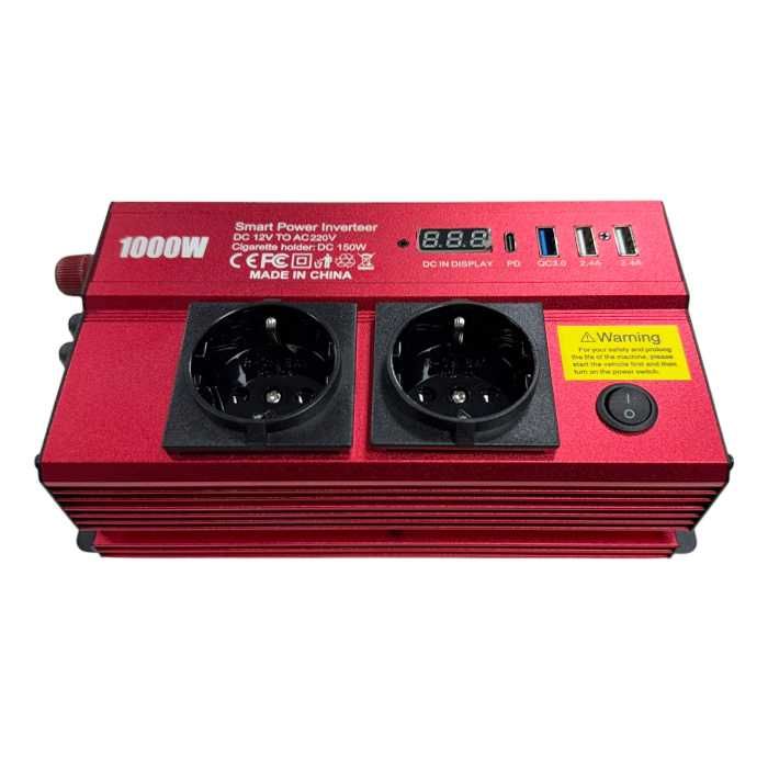 Преобразувател 1000W 12V 220V – Автомобилен инвертор за къмпинг