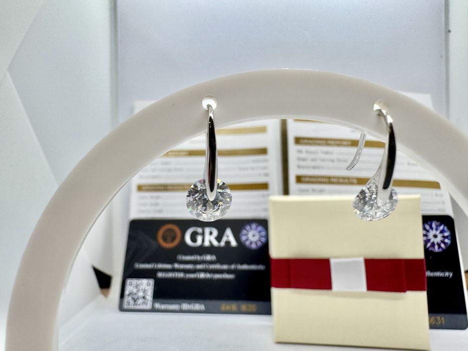 Стебърни обеци с мойсанит (Диамант) 1 карат