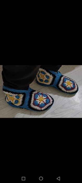 Вязаные тапочки отличные
