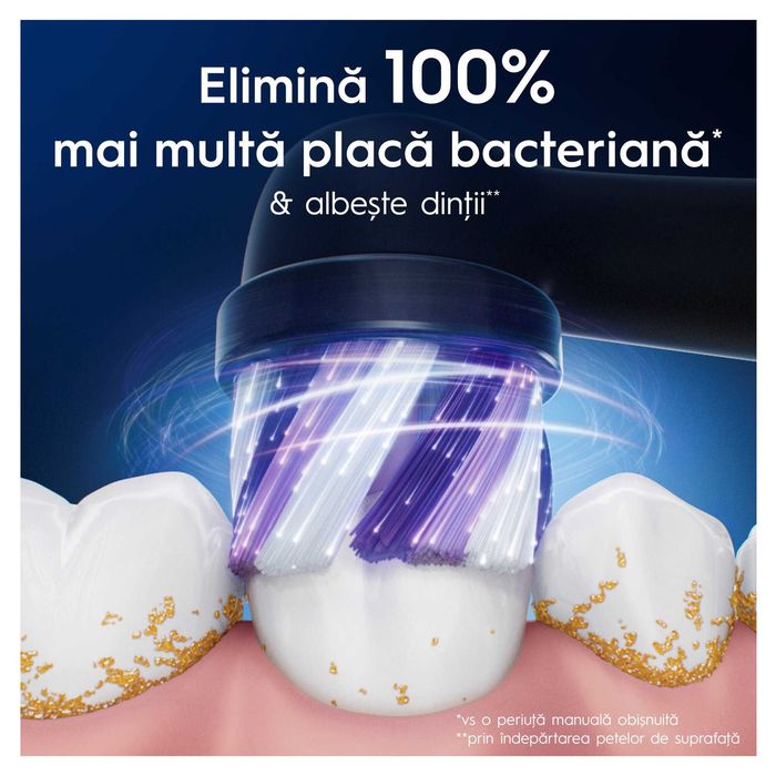 Rezerve periuta de dinti electrica Oral-B iO Gentle Care, compatibile doar cu seria iO, 2 buc Negre