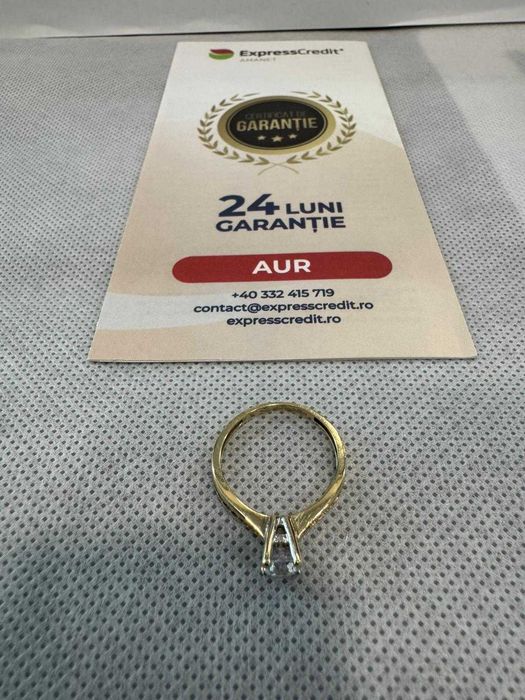(Ag41) Inel aur, 14K B5824 - Certificat de garanție!