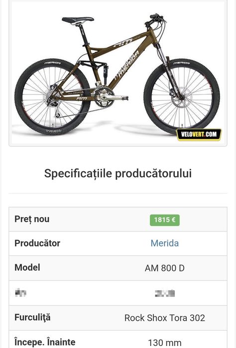 Downhill enduro merida am 800 kona