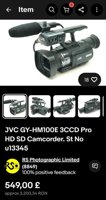 Camera video profesionala JVC gy hm100e
