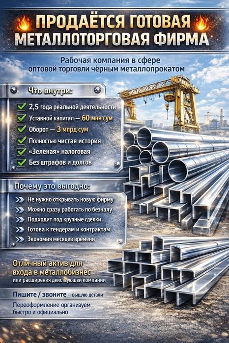 Продаётся фирма с НДС.