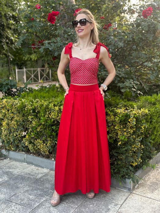 Нова дълга пола памучен сатен S-M