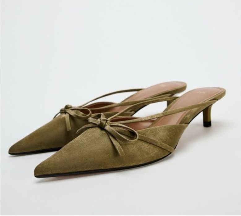 Zara обувки с нисък ток / kitten heels
