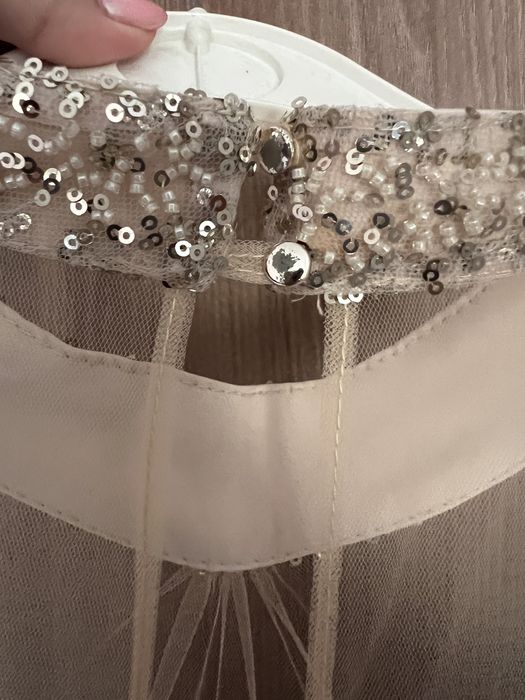 Официални бежова и лилава рокля Arogans и Lucy – къси , размер L