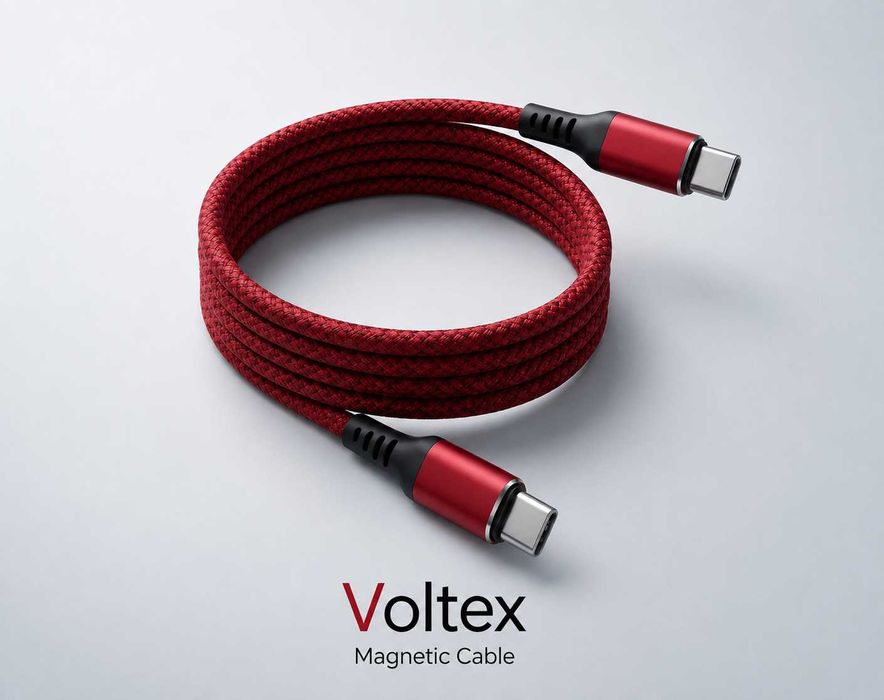 Магнитен USB-C то C кабел Voltex – 100W PD Fast Charging, бързо зареждане