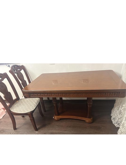 Стол со стульями 6 шт , дерево !