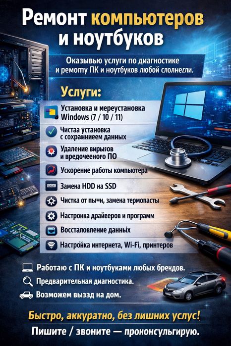 Ремонт компьютеров и ноутбуков