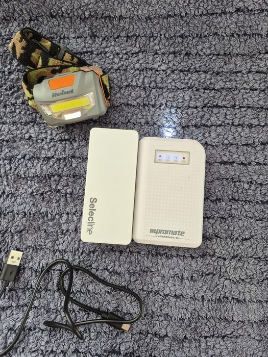 Lanterna led frontala cap + baterie externa powerbank