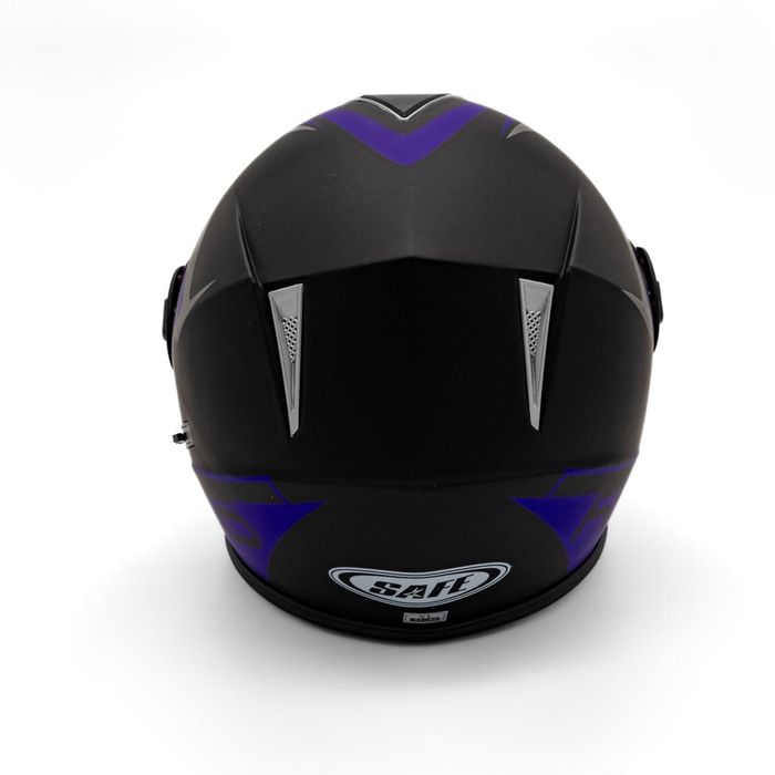 Каска за мотор SAFE модуларна с очила BLUE MAT